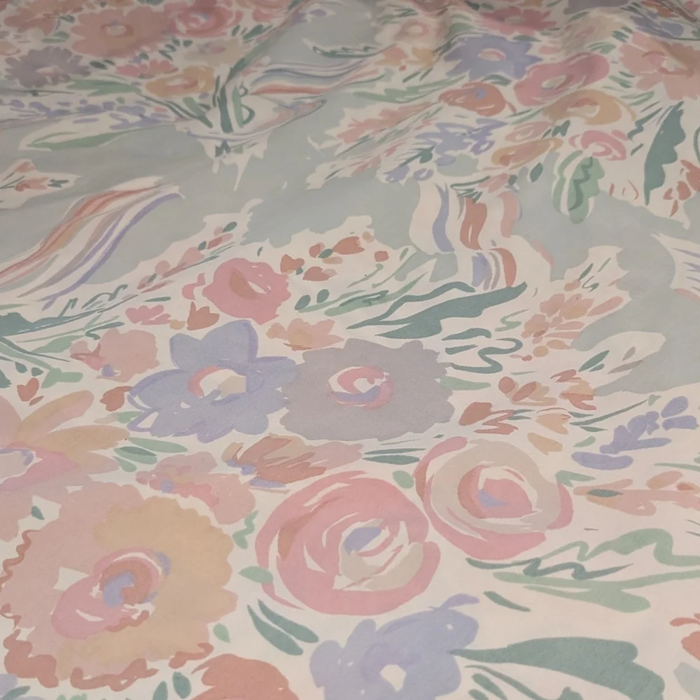 COLLIER CAMPBELL Duvet Cover Twin Floral Pastel Cotton Percale Vintage
